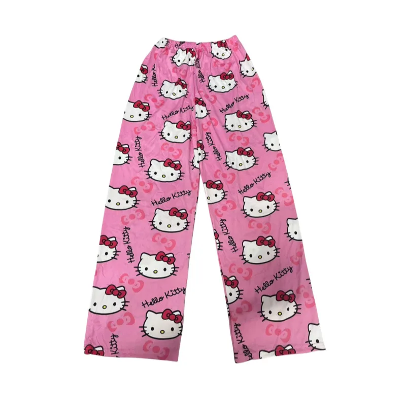 Hello Kitty Walking Pants Cotton Loose Ladies Pajama Pants Pyjama Female Summer Thin Loose New Home Leisure Summer Pants Girl