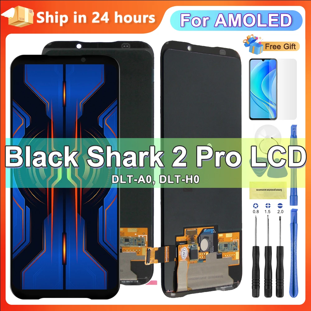 AMOLED For Xiaomi Black Shark 2 Pro LCD Display Touch Screen Digitizer Assembly DLT-A0 SKW-H0 SKW-A0 LCD Display Tested