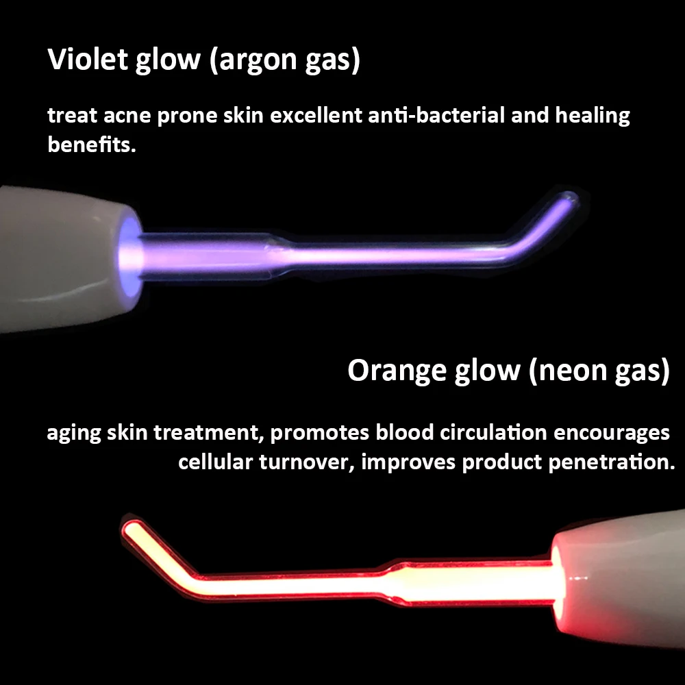 1 pcs High Frequency Pinpoint Electrode K Facial Spa Skin Spot Remover Violet Orange Ray Machine