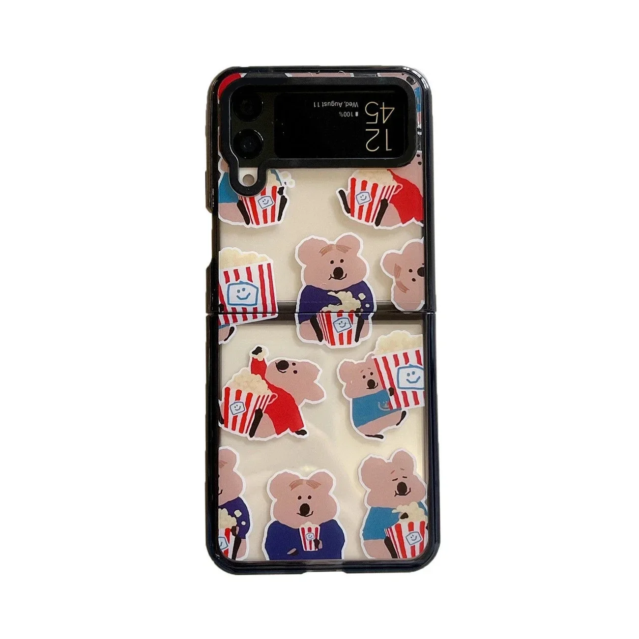 

Black Border Acrylic Popcorn Phone Case for Samsung Galaxy Z Flip 5 4 3 Back Cover for ZFlip3 ZFlip4 ZFlip5 Hard Case Shell