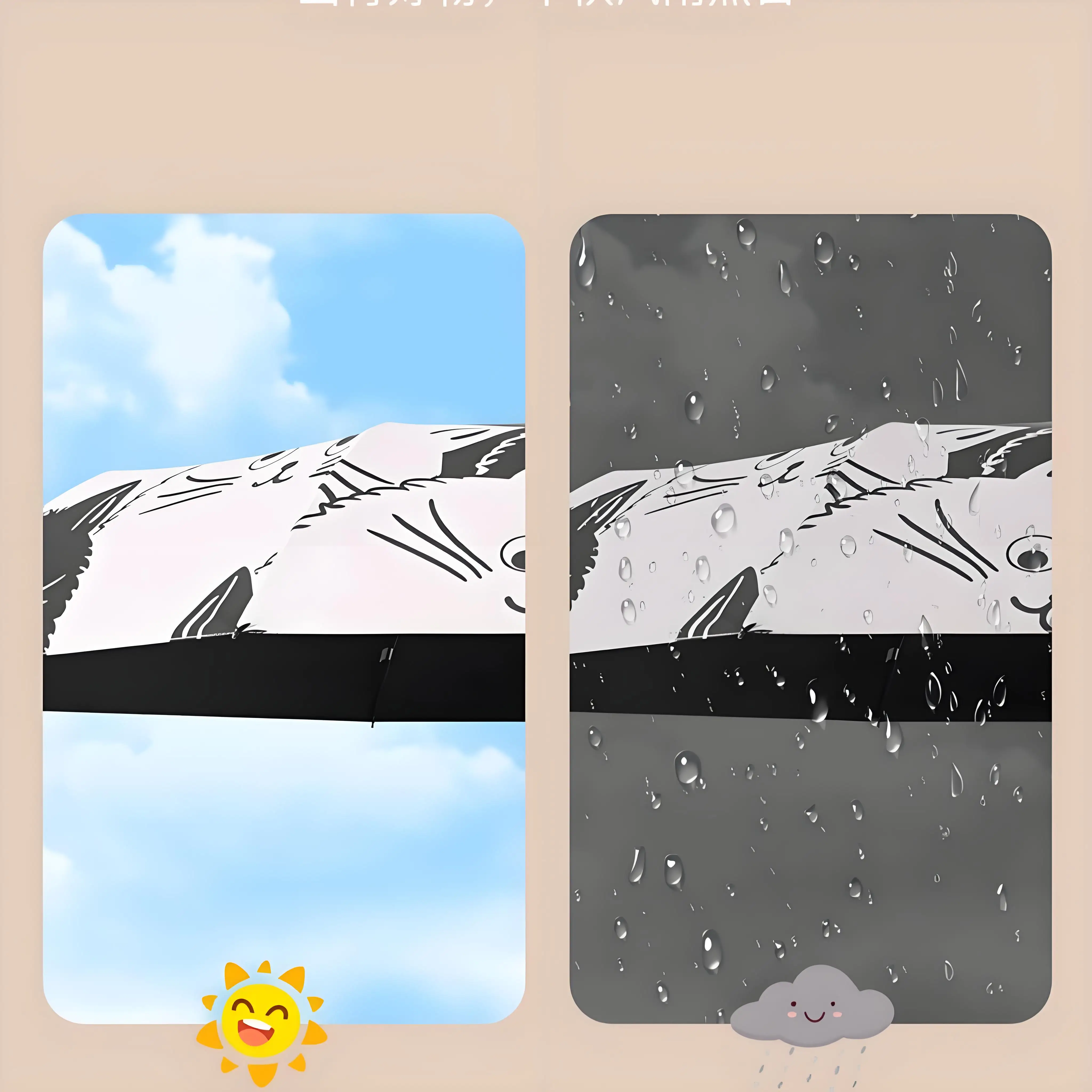 Auto Open Compact Umbrella, Windproof Travel Umbrella with UV Protection - Lightweight Portable for Men & Women