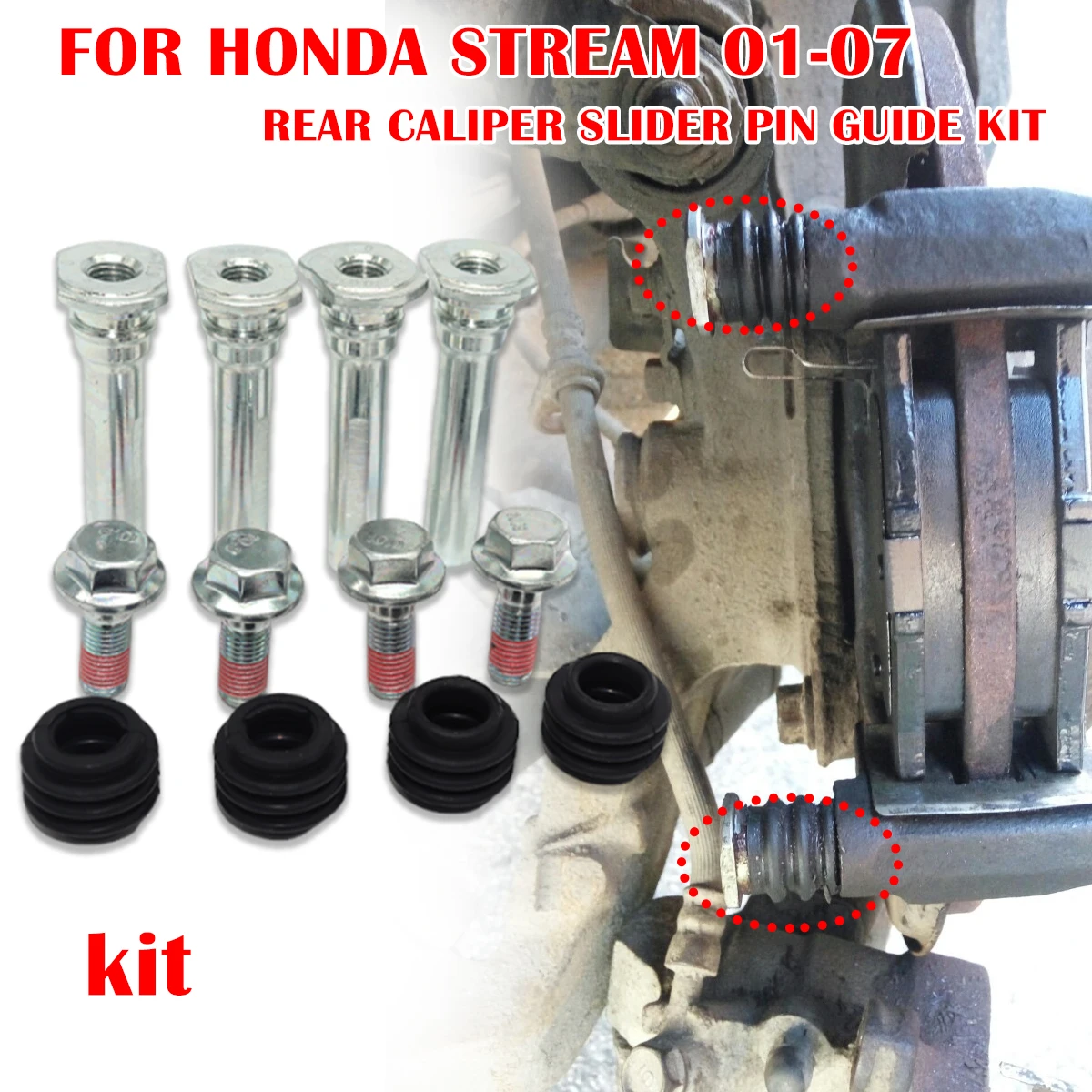 

Left Rear Right Brake Caliper Cylinder Slider Guide Pin For Disc Housing Bolt Bushing Boot FOR HONDA STREAM 113-1319X CKT1009