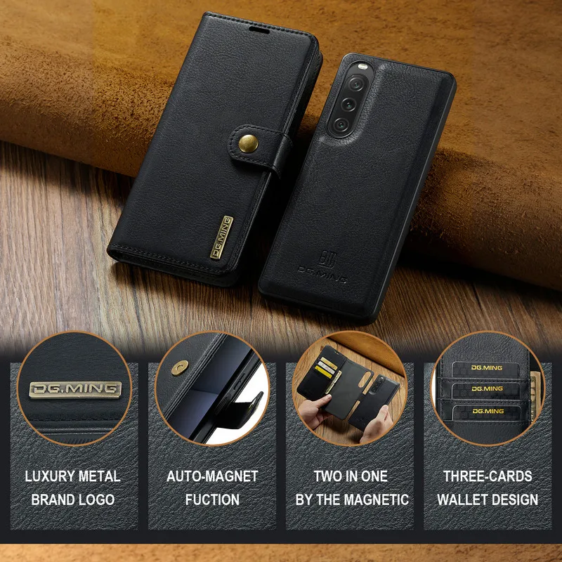Flip Case For Sony Xpera 10 VI 2024 2IN1 Detachable Leather Wallet Cover For Sony Xperia 1 VI 5V 10 V 1V 10VI Luxury Funda