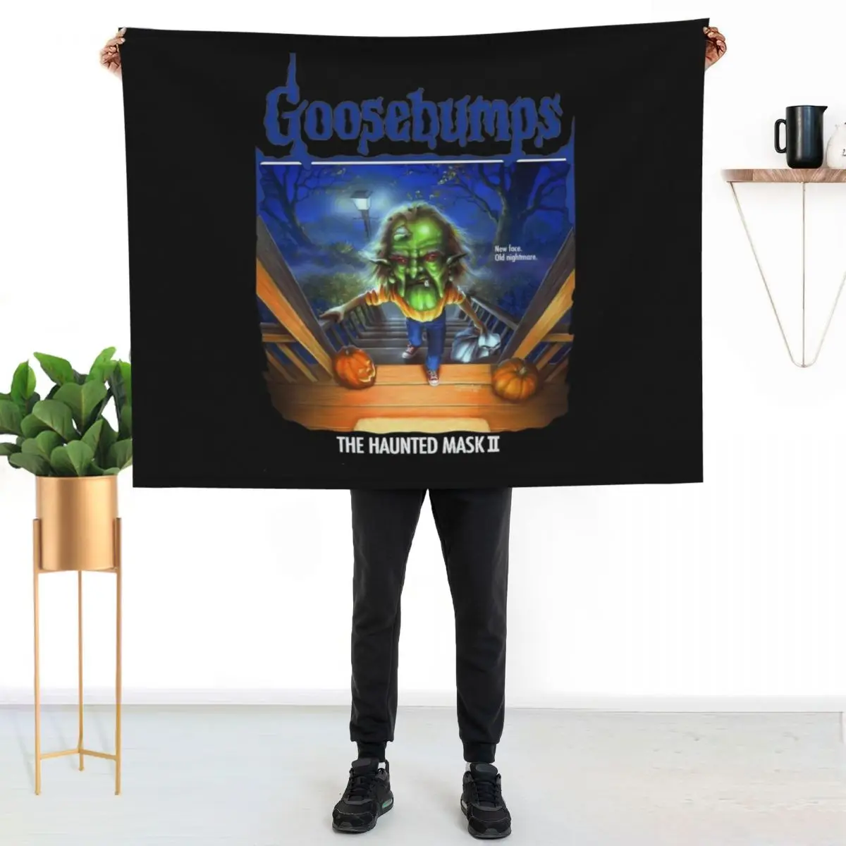 

Day Goosebumps Mask Just A Girl Throw Blanket Foldable Soft Warm Blanket for Outdoor Use