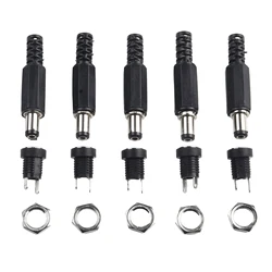 DC Power Connector Durable and Reliable 5 Pair DC 12V Male Female Connector for CCTV Cameras and 12V LED Strips