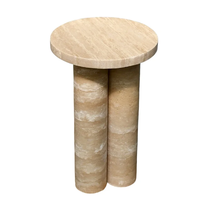 Modern Retractable Outdoor Garden Stone Coffee Table Three Leg Post Base Side Table Household Furniture