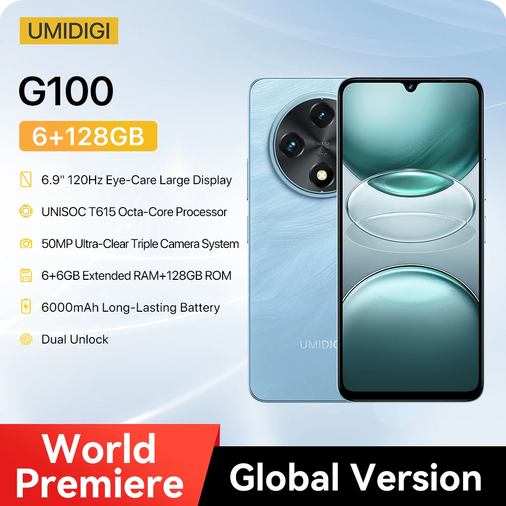 UMIDIGI G100 Smartphone Android 14 NFC 6.9