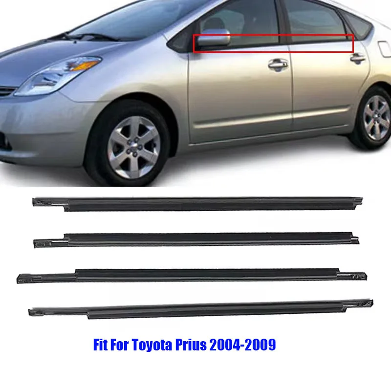 Car Windows Seals Black Rubber Window Glass Waterproof Weather Strip For Toyota Prius 2004-2009 Direct Replacement Accessories