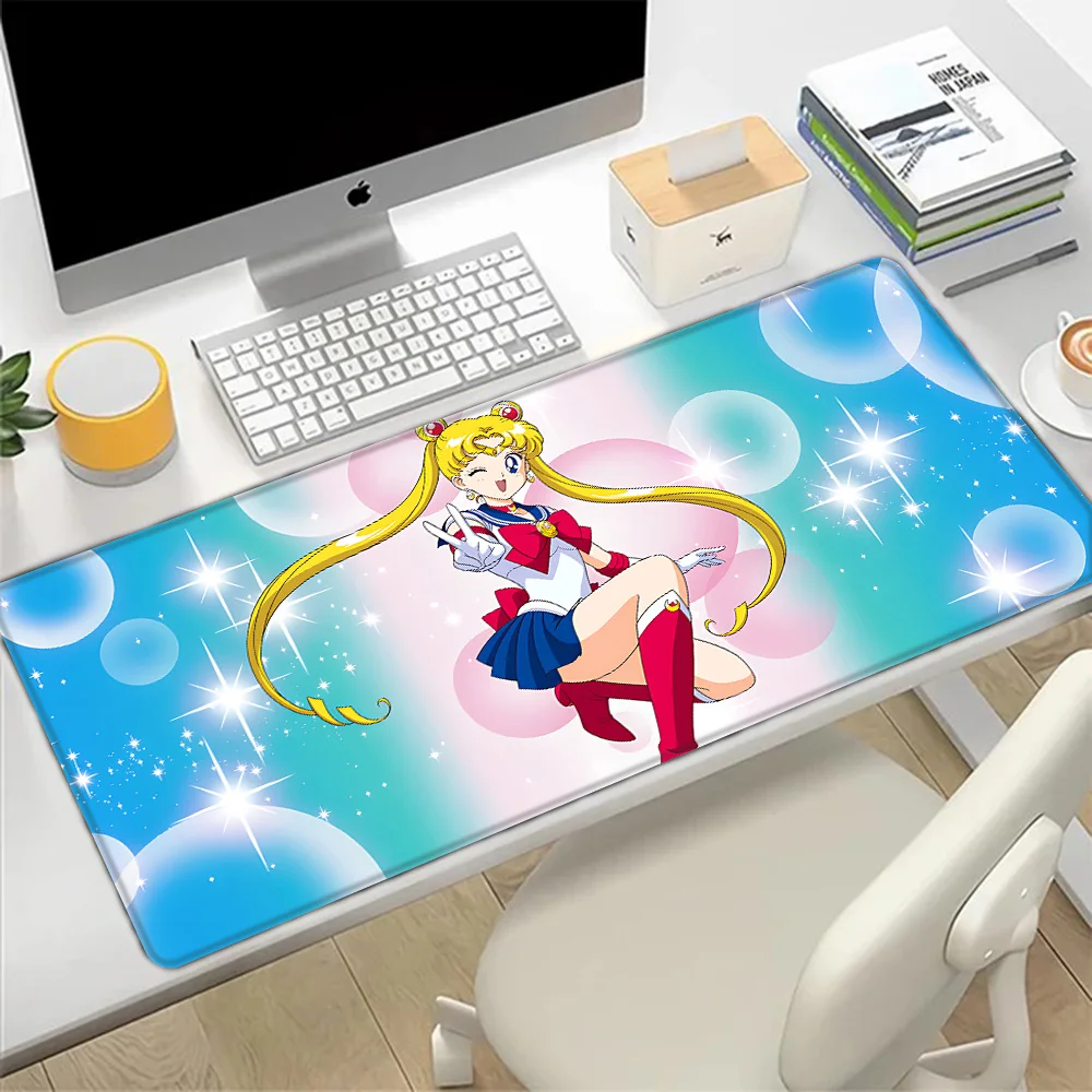 Tapis de souris rose fille dessin animé marin lunes impression HD ordinateur joueurs bord de verrouillage tapis de souris antidérapant clavier PC tapis de bureau