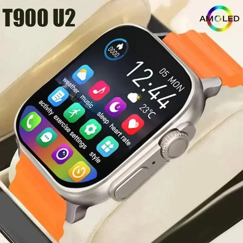 2024 New Smart Watch T900 U2 Watch Ultra IWO Watch Ultra NFC Smartwatch Series 9 Bluetooth Call 2.2 Inch Wireless Fitness Watch