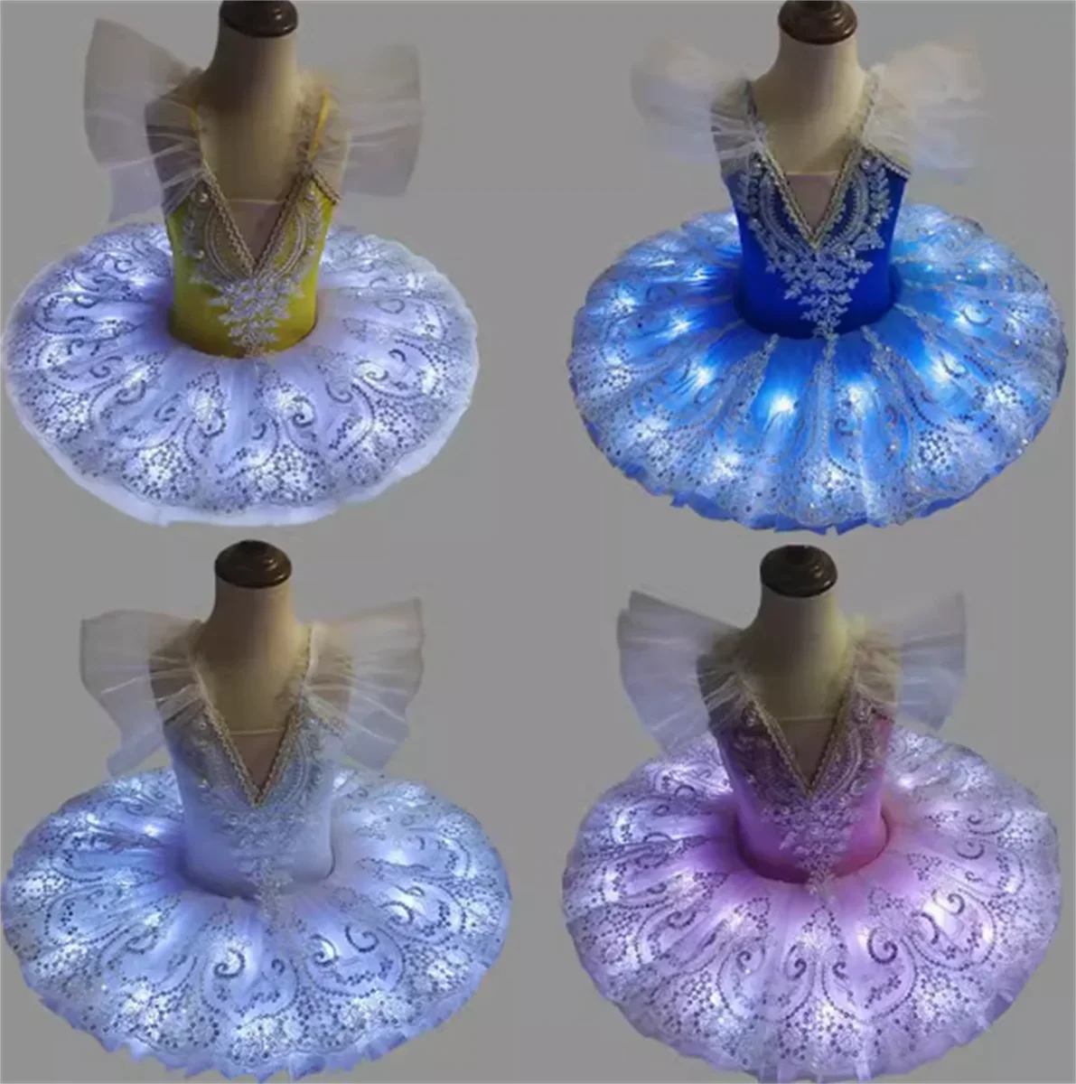 

New Children's Ballet Skirt Performance Dress Girl's Sling Fluffy Yarn Skirt Professional Swan Lake Skirt Performance Dress