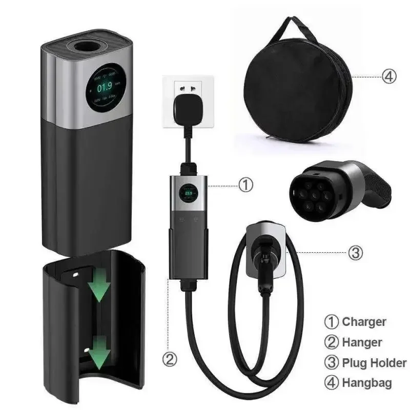 شاحن سيارة معتمد رسميًا بقدرة 3.5 كيلو وات من المستوى 2 للطراز 3/Y/S/X شاحن سيارة محمول متنقل من Tesla بحالة جديدة #5