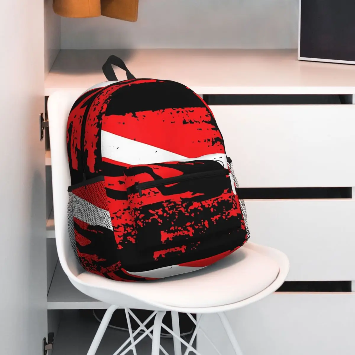 Scuba Diving Diver Down Flag Marine Diver Dive Student Backpack School Bag Hiking Travel Daypack for Boys Girls Bookbag