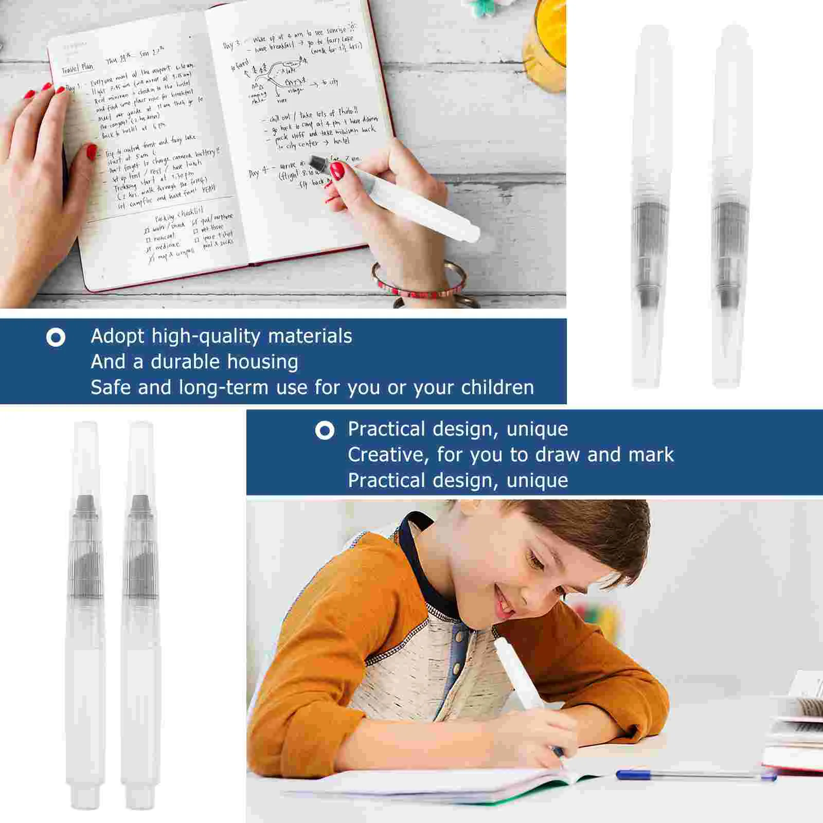 10 Pcs Ink Pen Water Color Brush Pens Paintbrush Soluble Colored Pencils Coloring