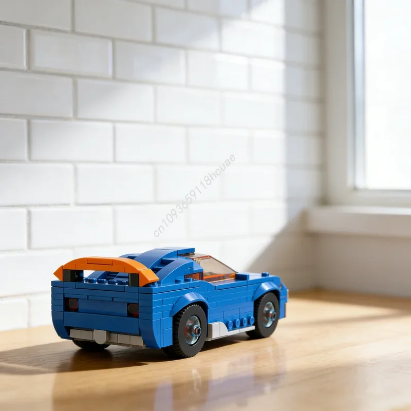 290 Piezas MOC City Champions Drift Tech Hot Wheels Acceleracers, Bloques de Construcción de Modelos, Arquitectura, Regalos para Festivales, Juguetes Educativos
