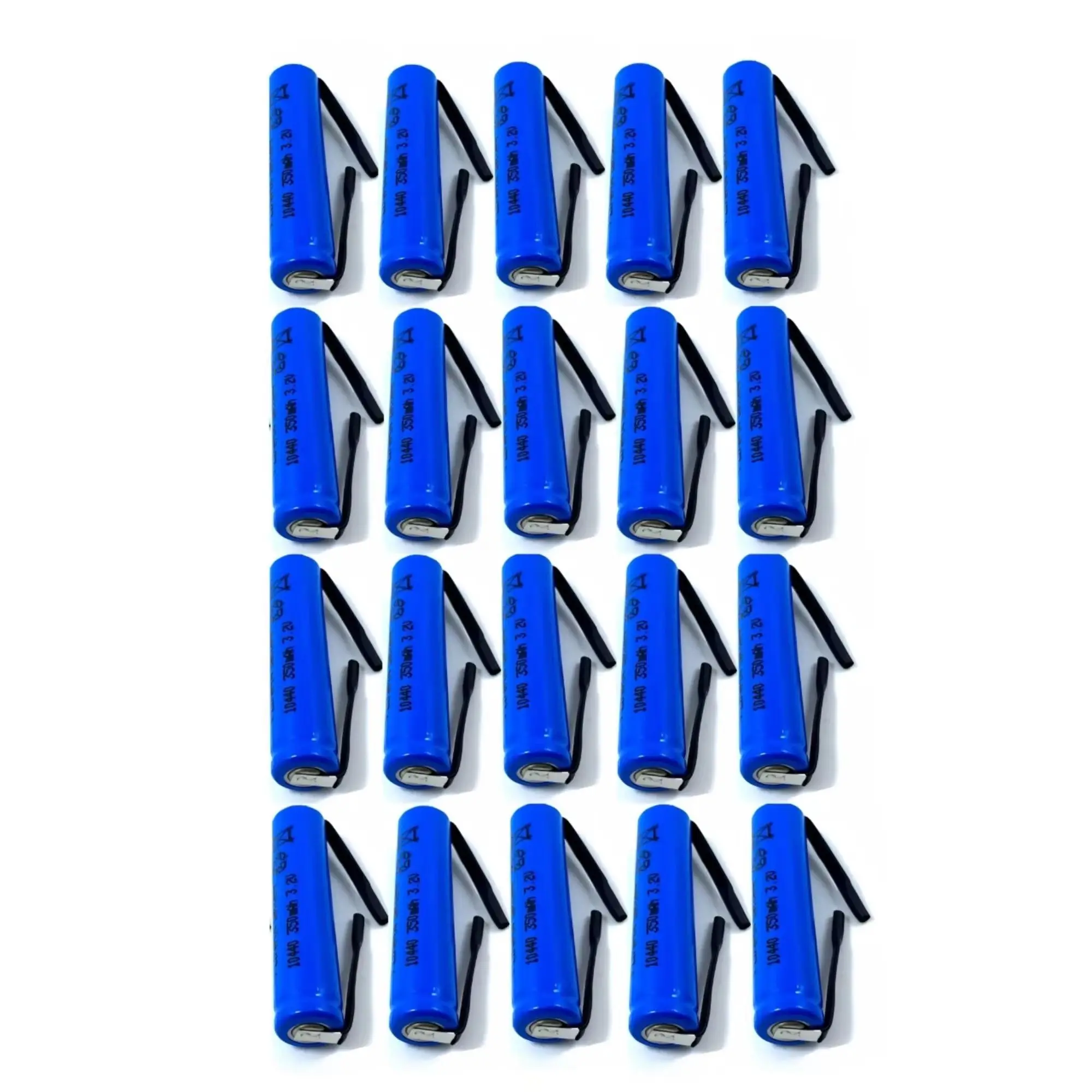 20PCS 10440 LiFePO4 battery 3.2V 350mAh with solder tabs for Electric toothbrush Shaver Thermometer Blood glucose meter Monitor