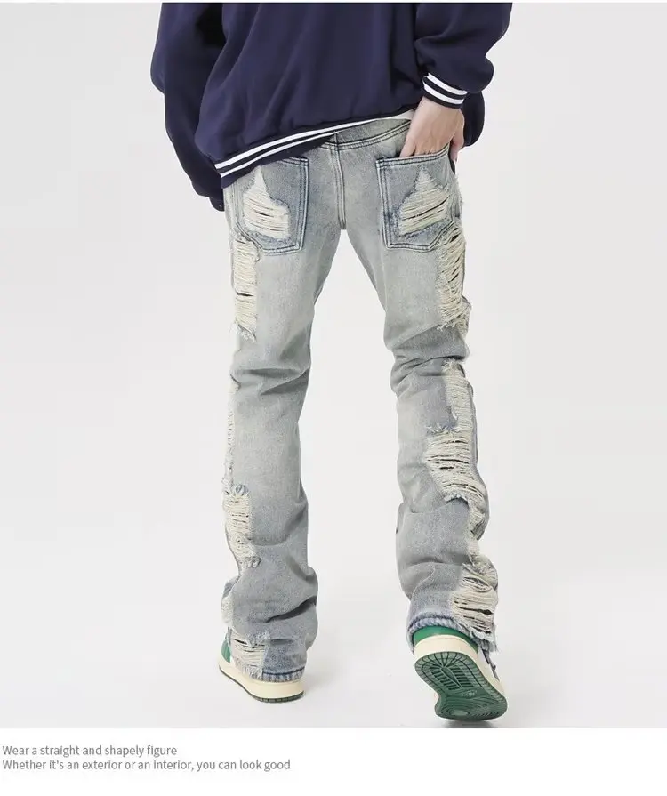 2026 Ropa Grunge Y2K Streetwear Zerrissene Baggy Jeans Hosen Herrenkleidung Gerade Hip Hop Gothic Denim Hosen Pantalon Homme – Detail 13
