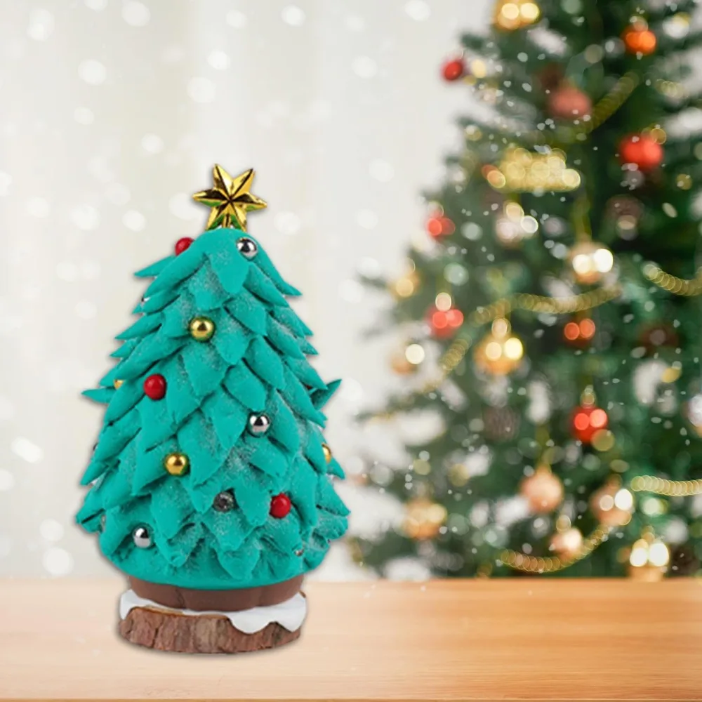 Set di artigianato per alberi di Natale Kit di argilla asciutta all'aria per bambini Set di argilla da modellare fai-da-te Imbottiture per calze di Natale per decorazioni per feste