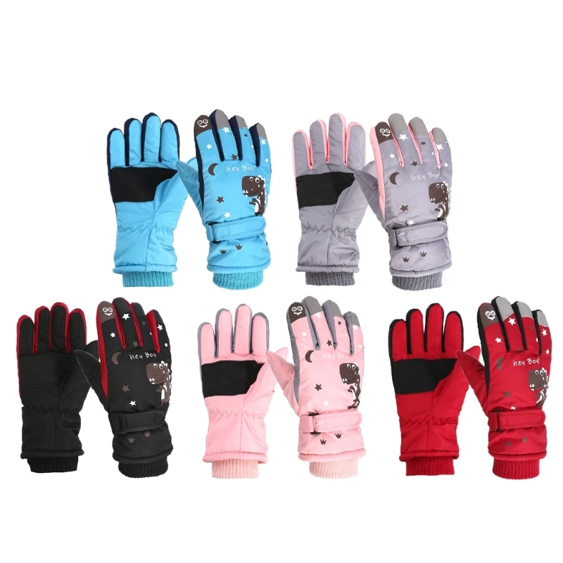 

Warm & Comfortable Ski Gloves Must Have Gear with Dinosaur Print for Ages 6-10 W3JF