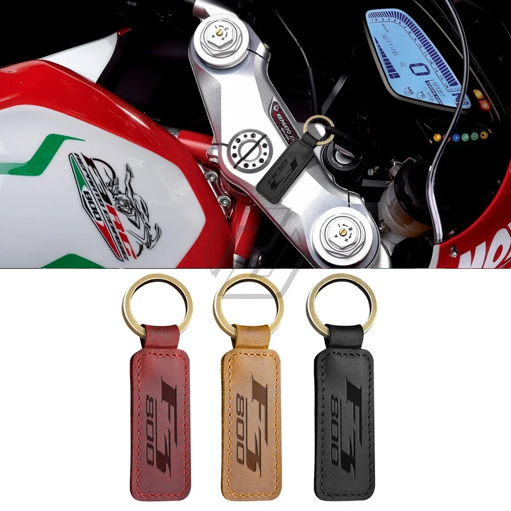 

Motorcycle Cowhide Keychain Key Ring Fit for MV August F3 800 Motorbike