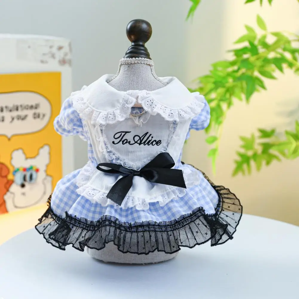 

Pet Dress，Dog Princess Dress，Fashionable Mesh Splicing with Bow Decoration And Doll Collar，Pet Supplies，ropa para perros