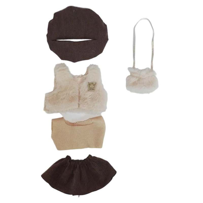 Mode Kleidung Ropa Labubu Kleidung Outfit Puppe Zubehör Für 15/17cm Labubu V2 V1 Plüsch Puppe Hosenträger anzug