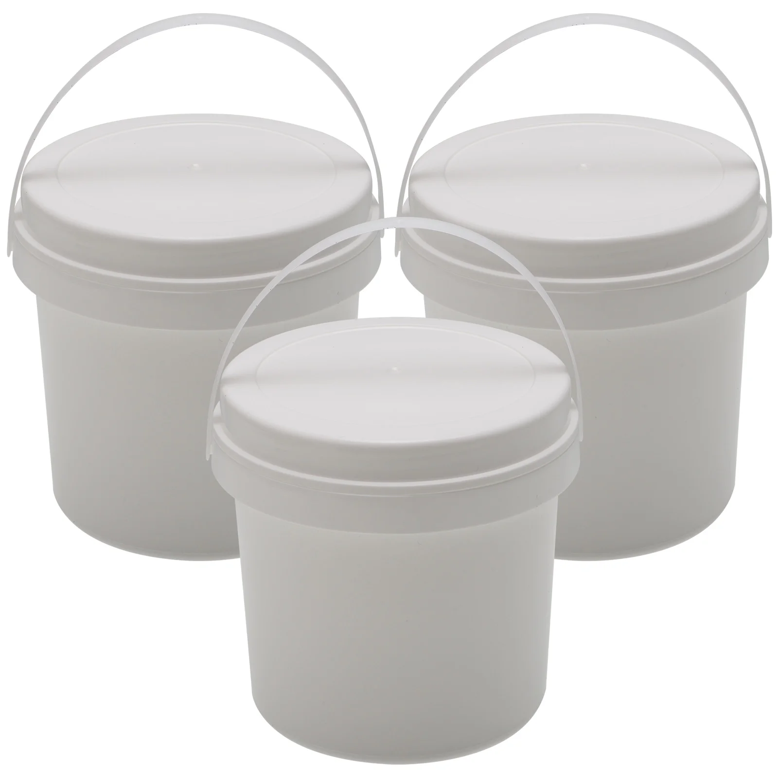 3 Pcs Toy Storage Bucket Ice Buckets Snack with Handle White Pp Small Kids Toys