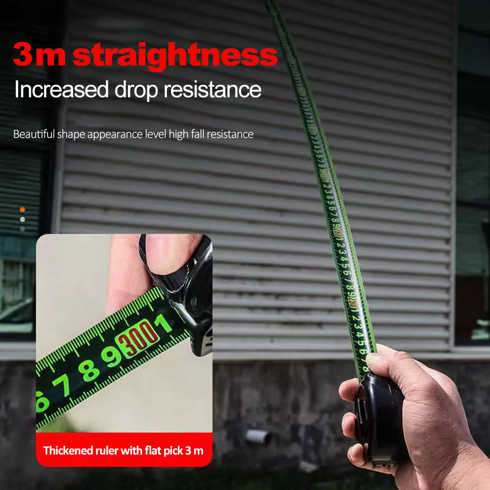 5/10m Fluorescent Steel Tape Measure Dark Night Fluorescent Stainless Steel Retractable Tape Construction Carpenters Tools