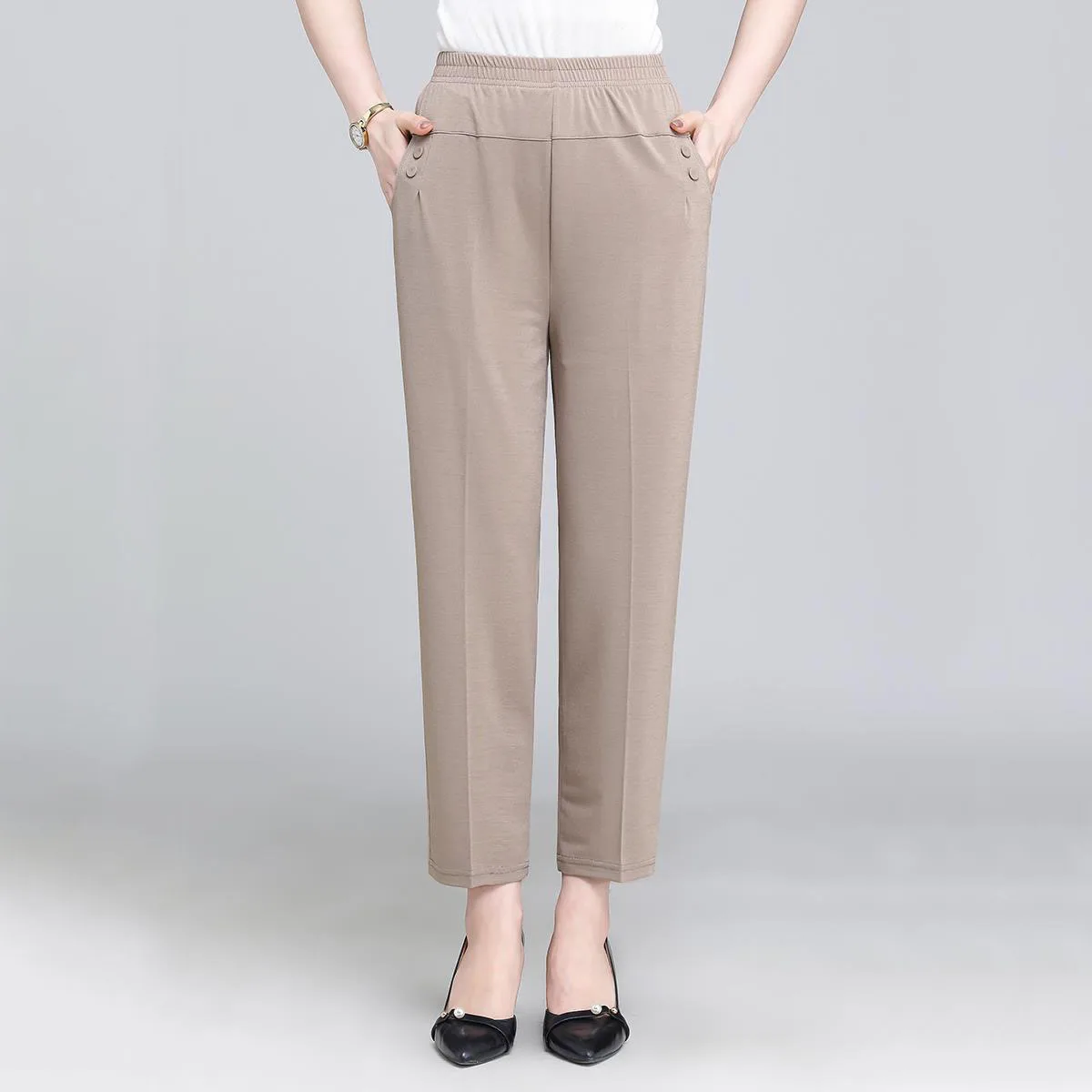 Casual High Waisted Baggy Mom Pants Oversized Style Loose Office Ladies Trousers Comefortable Y2k Clothing Korean Popular Pants