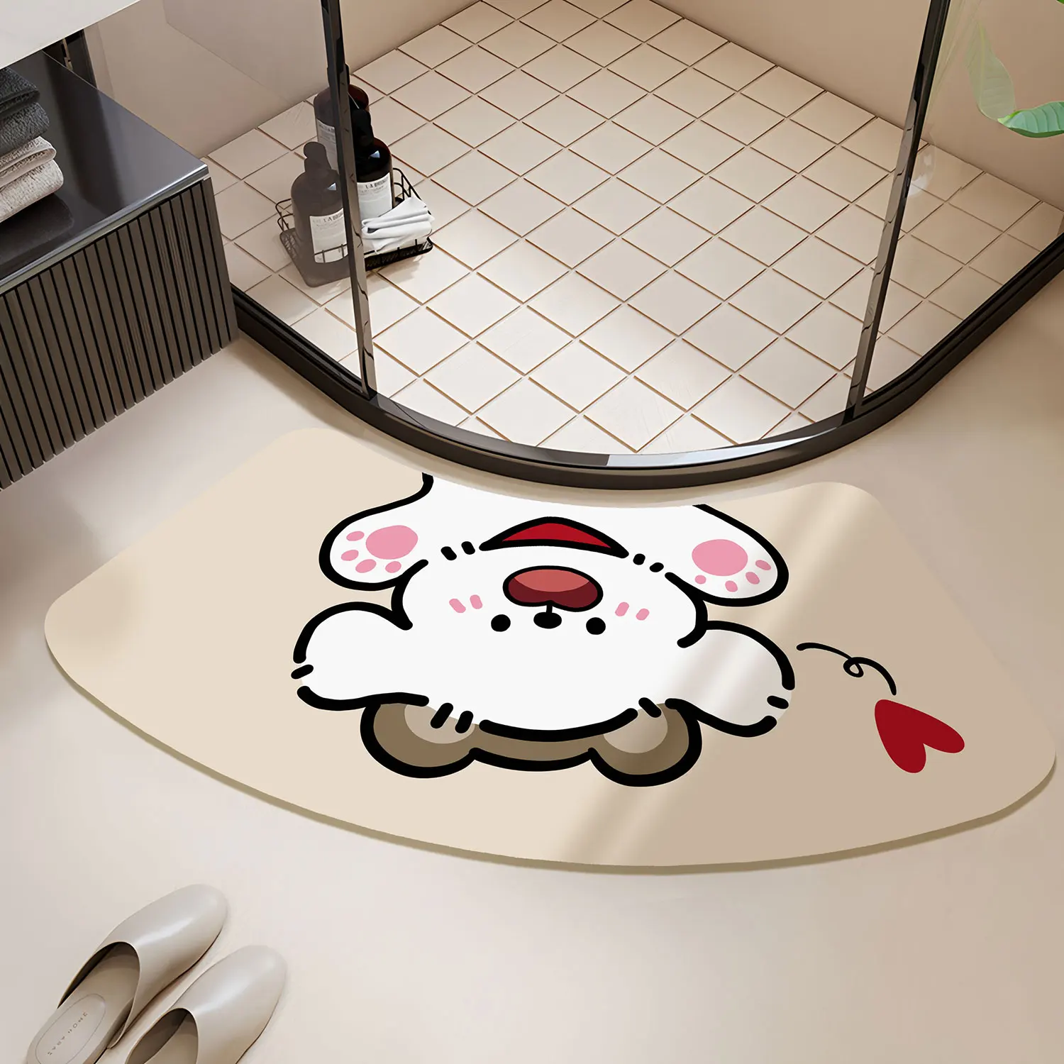 

Коврик Batoom, силиконовый коврик Dendroid, противоскользящий ковер для входной двери, напольный коврик для домашнего использования, впитывающий коврик для унитаза с изображением дуги и мультфильма