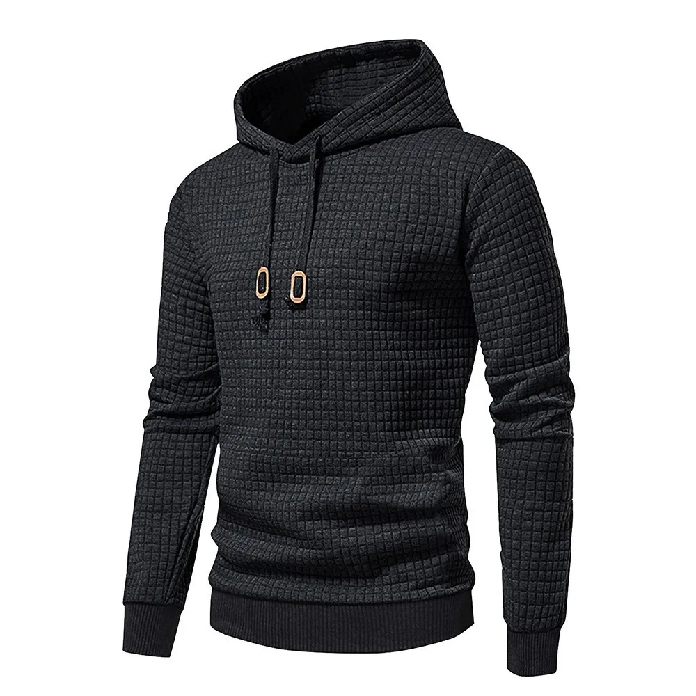 New Men's Solid Color Casual Gym Thin Hoodie Oversize Spring and Fall Long Sleeves Sweatshirt Pullover Casual Warm Hoodie Gift