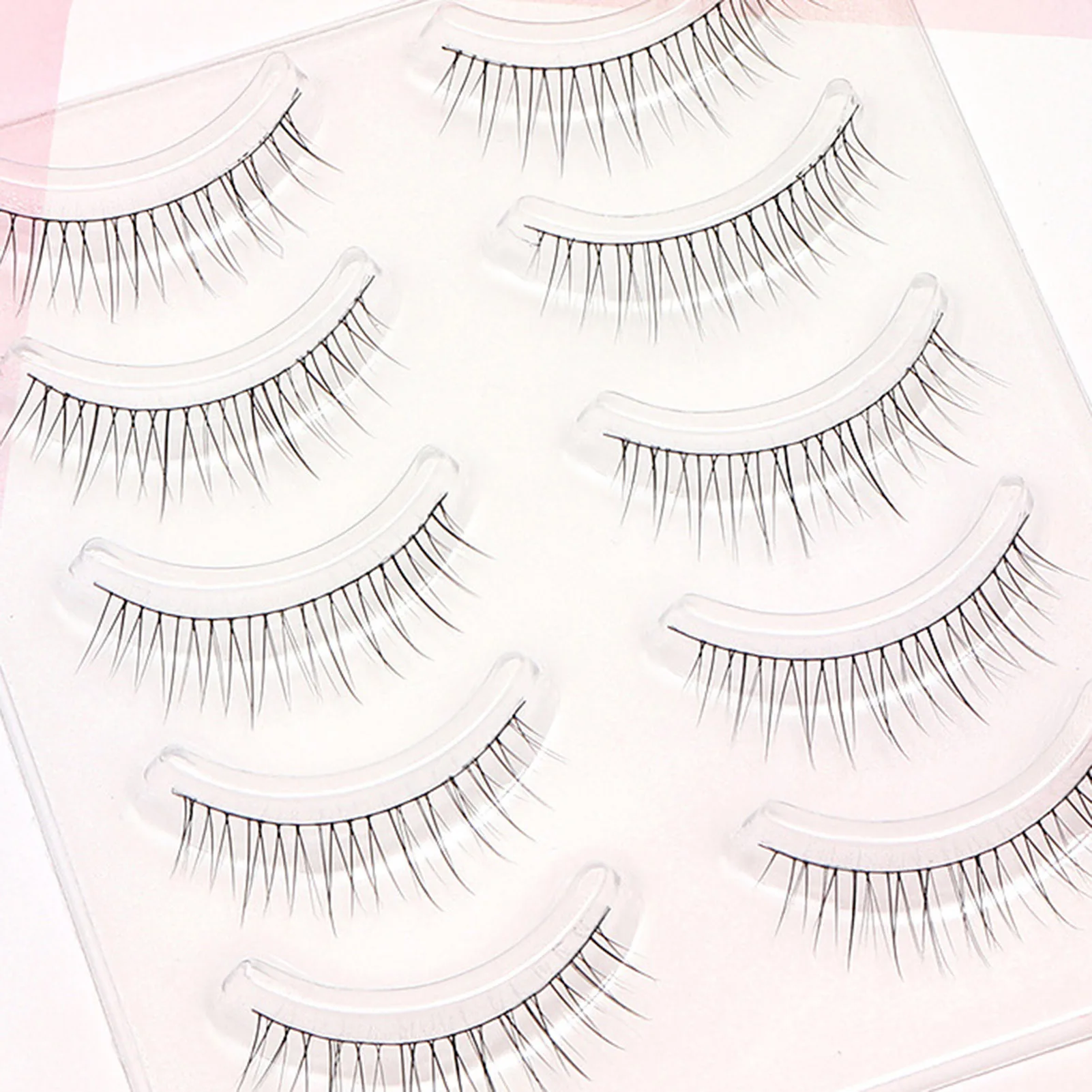 5 Pairs Cosmetic Artificial Eyelashes Natural Looking Long Eyelashes for Women and Girls Cosmetic Supplies