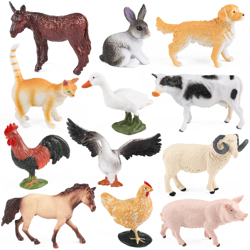 Oenux Mini animales del bosque salvaje insecto dinosaurio modelo búho zorro ardilla erizo zorro Rana figuras pastel Toppers chico juguete para regalo
