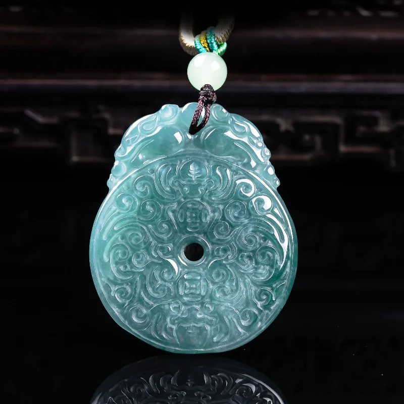 

Natural A-grade Jade Xiangyun Ping'an Buckle Exquisite Jade High Ice Pendant Stable magnetic field wealth field