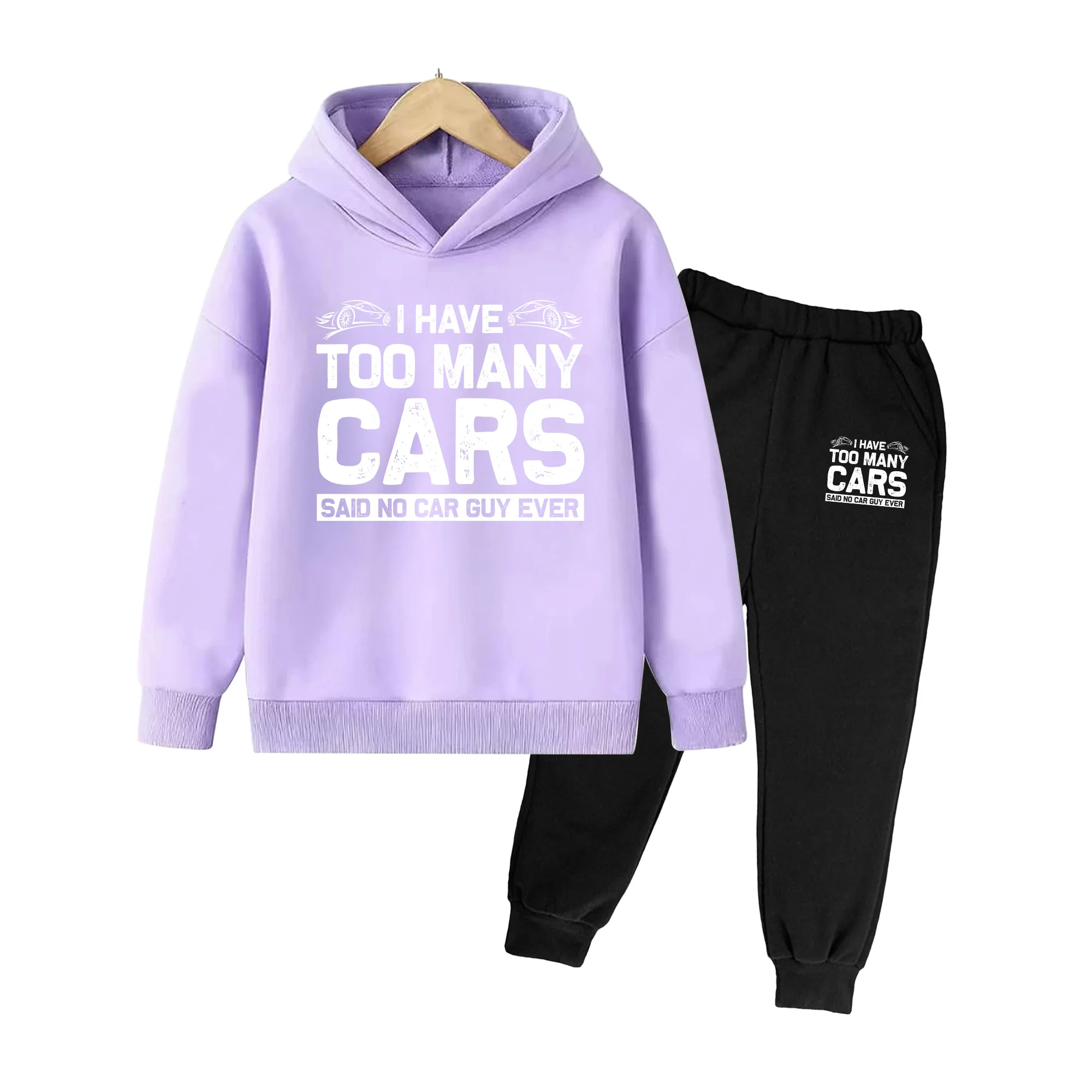 Kids Hoodie and Sweatpants Set Printed Long Sleeve Sportswear for Boys Girls Daily Casual Outdoor Wear