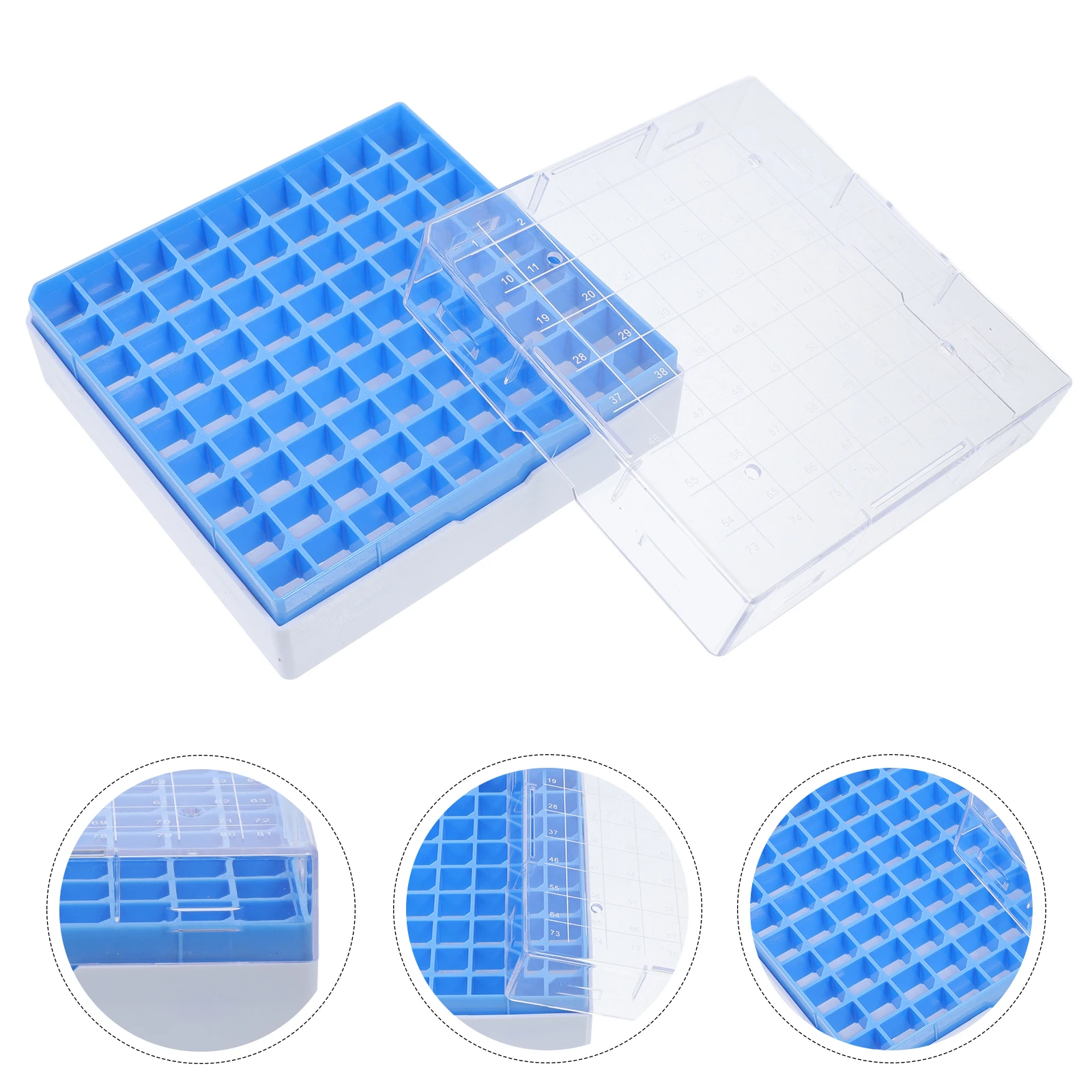 

Freezer Box Test Tube Bottle Holder Water Laboratory Container Sky-blue Storage Containers Cryogenic