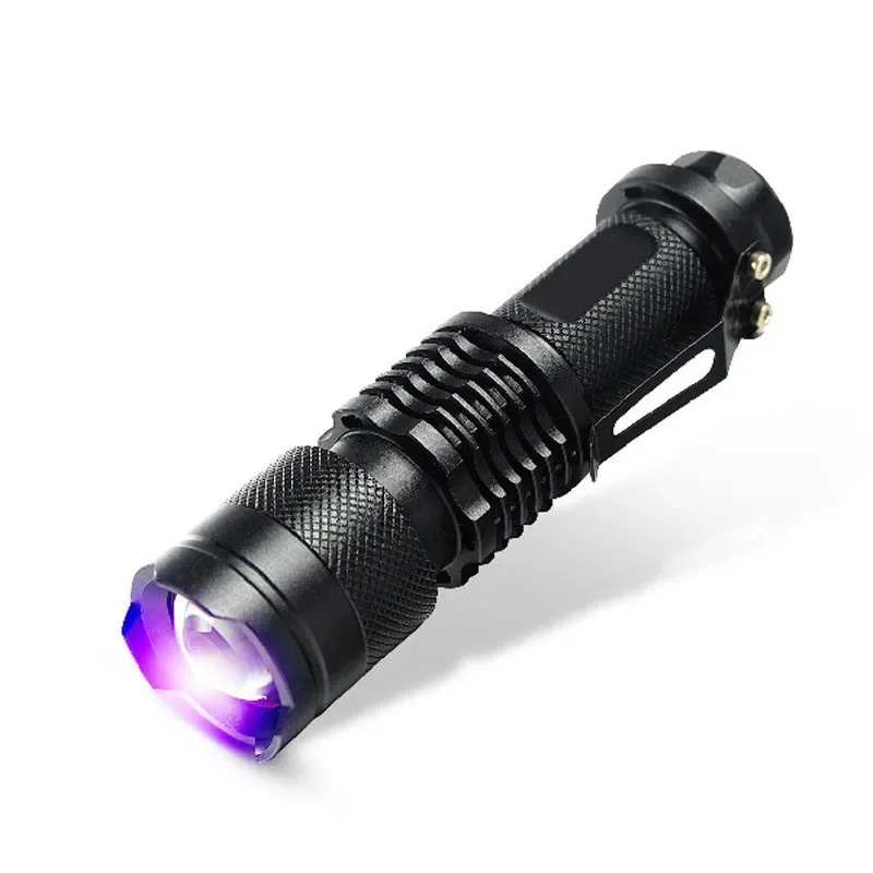 UV Violet Flashlight 365NM Aluminum Alloy Banknote Detection Fluorescence Detection UV Flashlight Cat Moss Violet Light