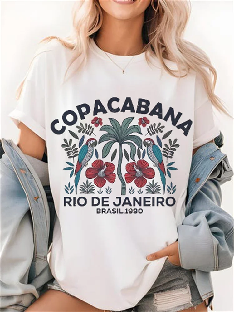 Speedway Pink Car Pattern Print Cute O-Neck Women's T-Shirt Street Short Sleeved Vacation Trend Versatile Sweet Travel T-Shirt view 3