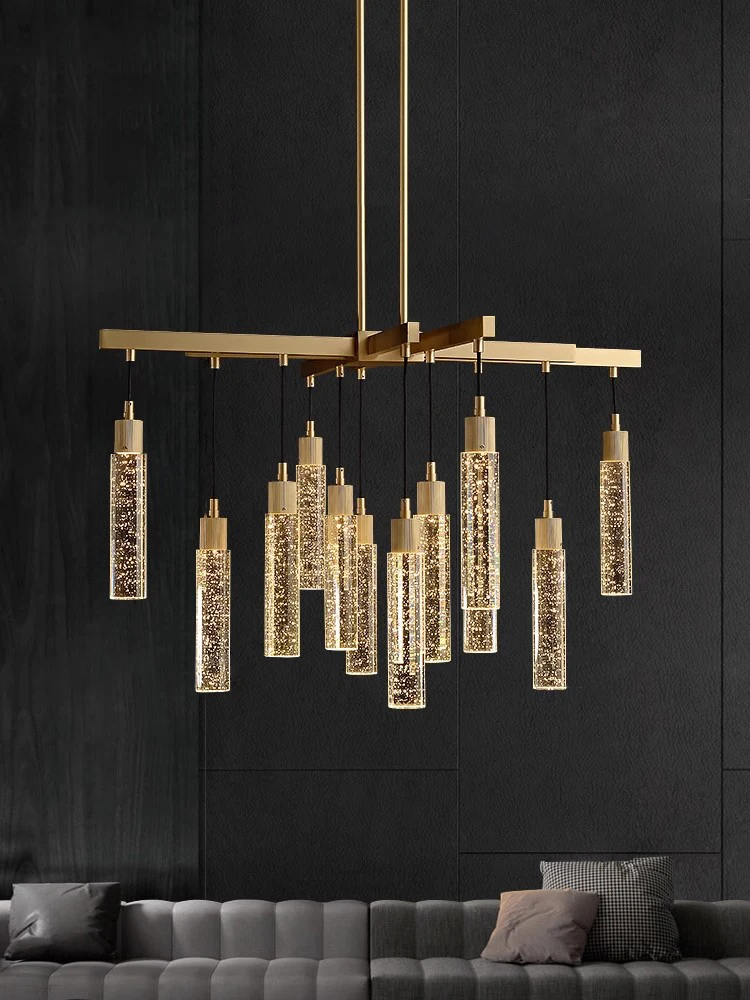 K9 Bubble Crystal Luxury Chandelier Lighting Copper Dinging Living Room Postmodern Hanging Lamp Bedroom Villa Home Art Fixtures