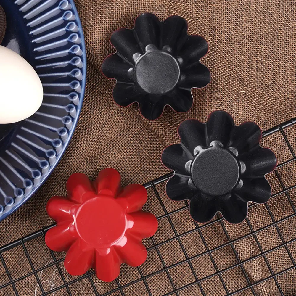 6Pcs Muffin Mold Cupcake Pans Non-stick Scentless High Carbon Steel Eco-friendly Egg Tart Mold for Home Bakeware