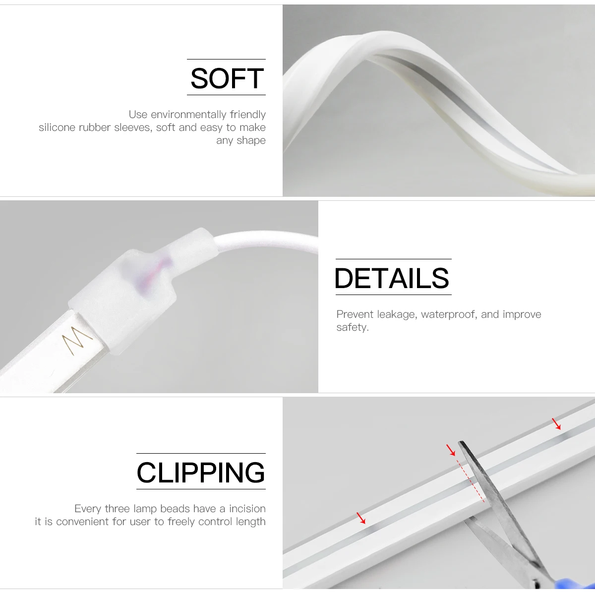 USB 5V Tuya Smart Life WiFi Neon LED Strip Light Dimmable Neon Sign Tape Wall Room Decor Alexa Google Voice Control Rope Light