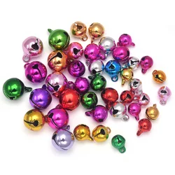 50Pcs 6 8 10mm Copper Craft Bells Multi-color Christmas Bells Jingle Bells for Jewelry Ornaments Holiday Home Party Decoration