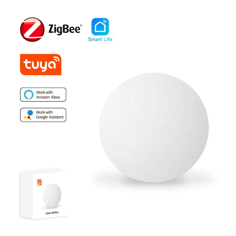 Interruptor de Cena Sem Fio Tuya ZigBee, Botão, Controlador de Cenário de Automação, Alimentado por Bateria, Conexão Inteligente, Dispositivos Tuya