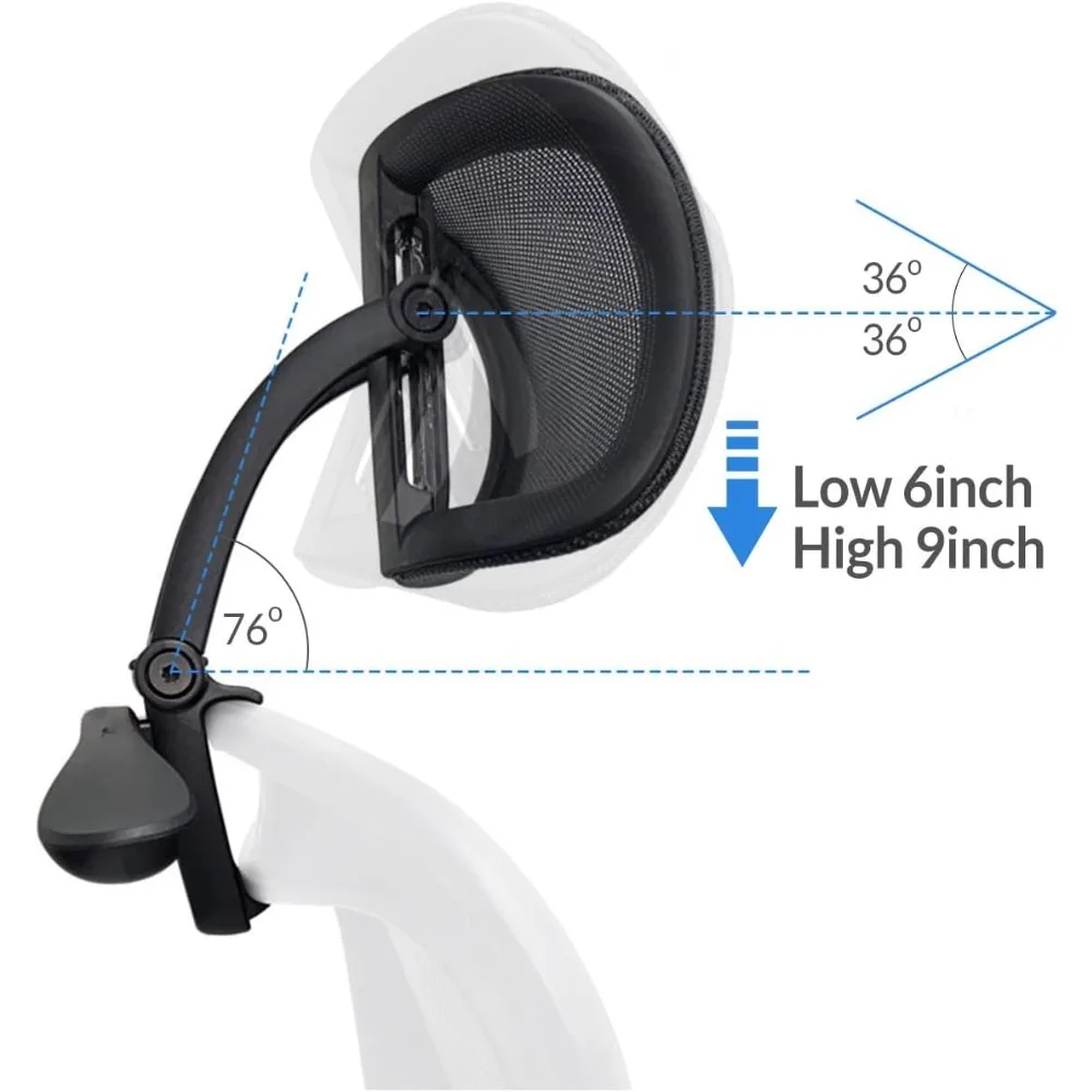 مرفق مسند رأس بارتفاع وإمالة قابل للتعديل بالكامل، شماعة معطف قابلة للإزالة، متوافقة مع كرسي Aeron، متوفر في ألوان مختلفة #5