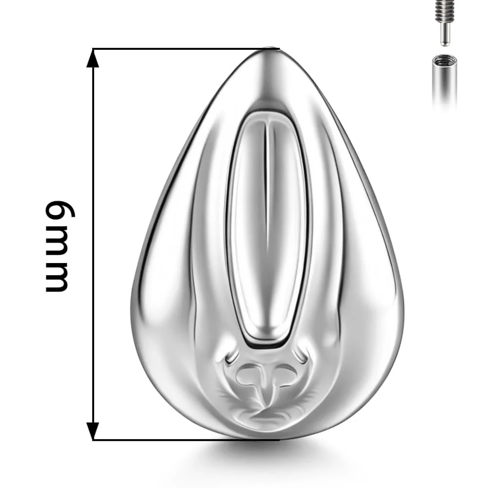 Twolobes 1 Stück ASTM F136 Titan Tropfenförmiger Labret-Piercing Innengewinde Flacher Rücken Ohrstecker Helix-Ohrring Schmuck 18G 16G – Detail 11