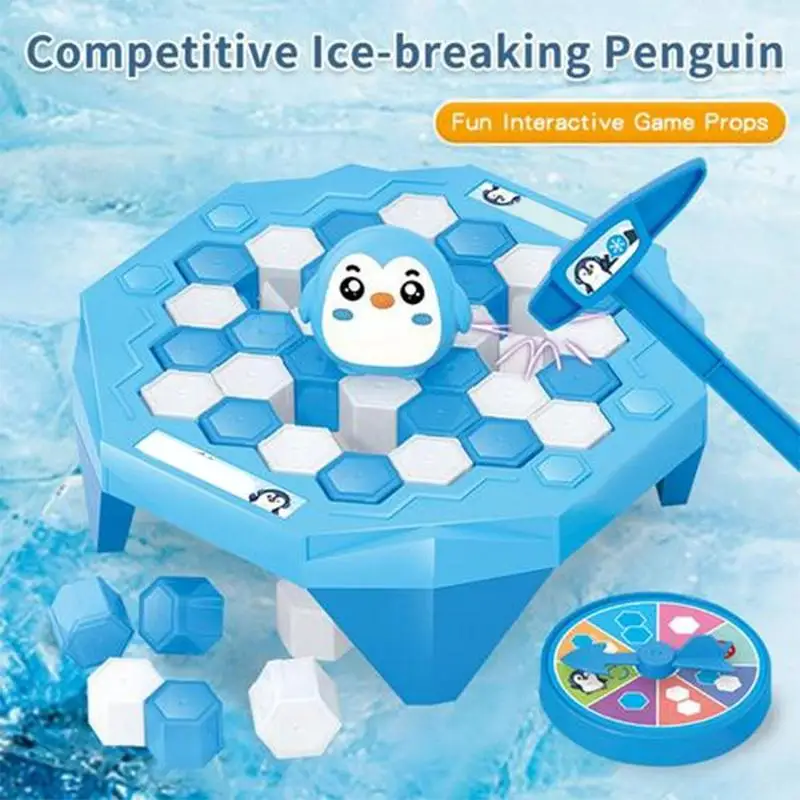 Penguin Ice-Breaking Game ABS Hand-Eye Coordination Puzzle Challenge Portable Desktop Toy Parent-Child Interactive Board Games