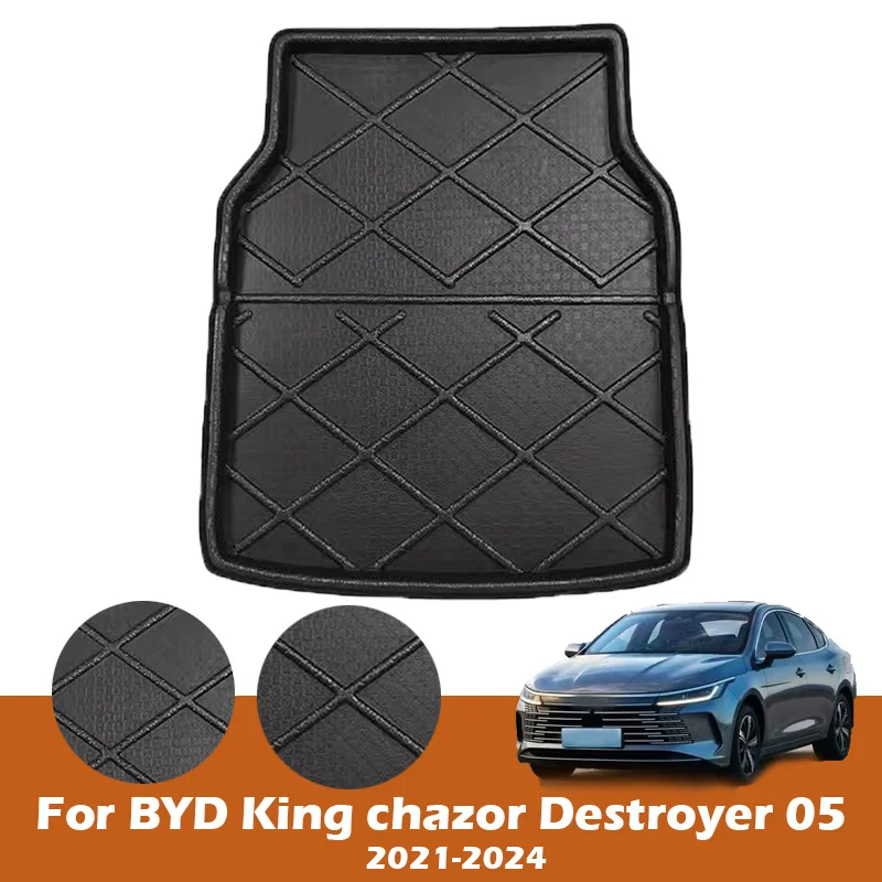 For BYD King Chazor Destroyer 05 2021-2024 Car Trunk Mat Rear Floor Tray Boot Liner Carpet Cargo Luggage Pad Mud Stylings-