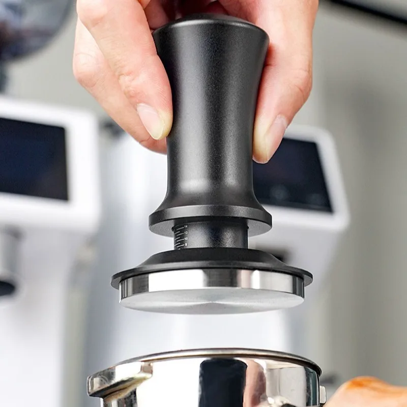 51mm Espresso Tamper, Premium Barista Coffee Tamper with Calibrated Spring Loaded, Stainless Steel Flat/Threaded Base Tamper