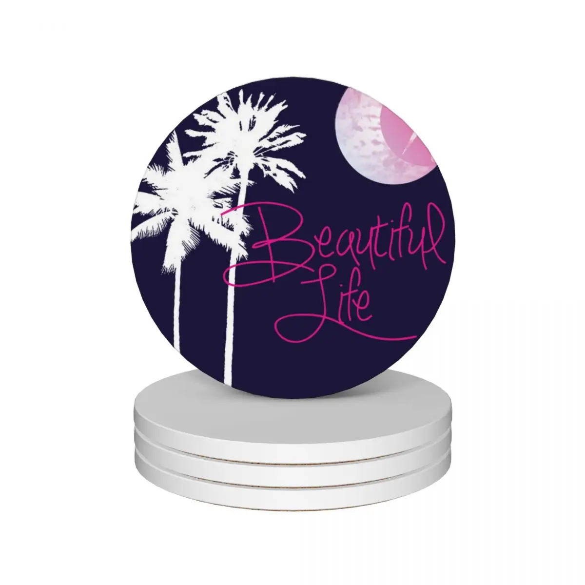 

Beautiful Life Palms T Ceramic Coasters (Set of 4) plate ceramic stand Coasters