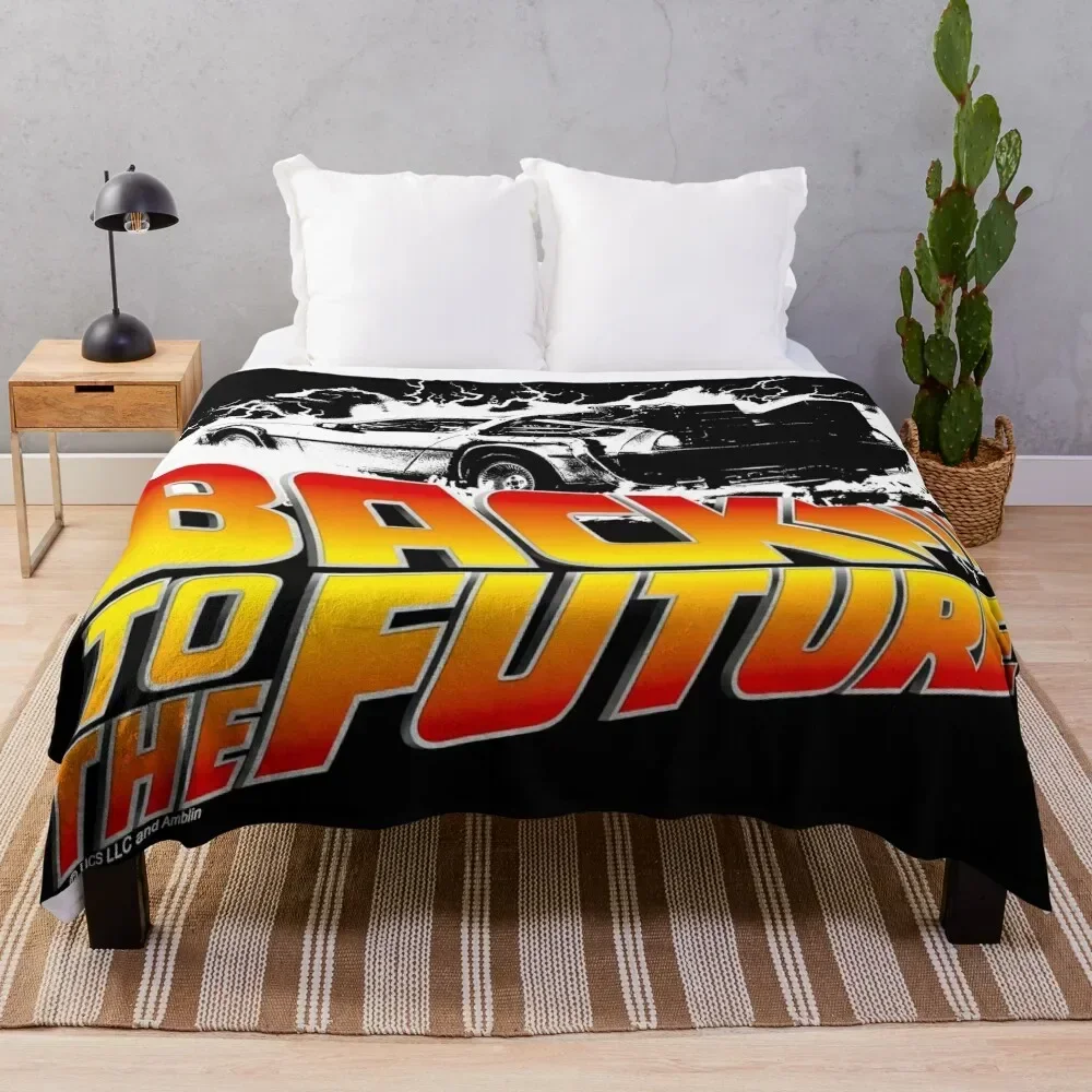 Back to the Future - DeLorean White Stencil Fan Art Throw Blanket halloween Thin Giant Sofa blankets ands Blankets